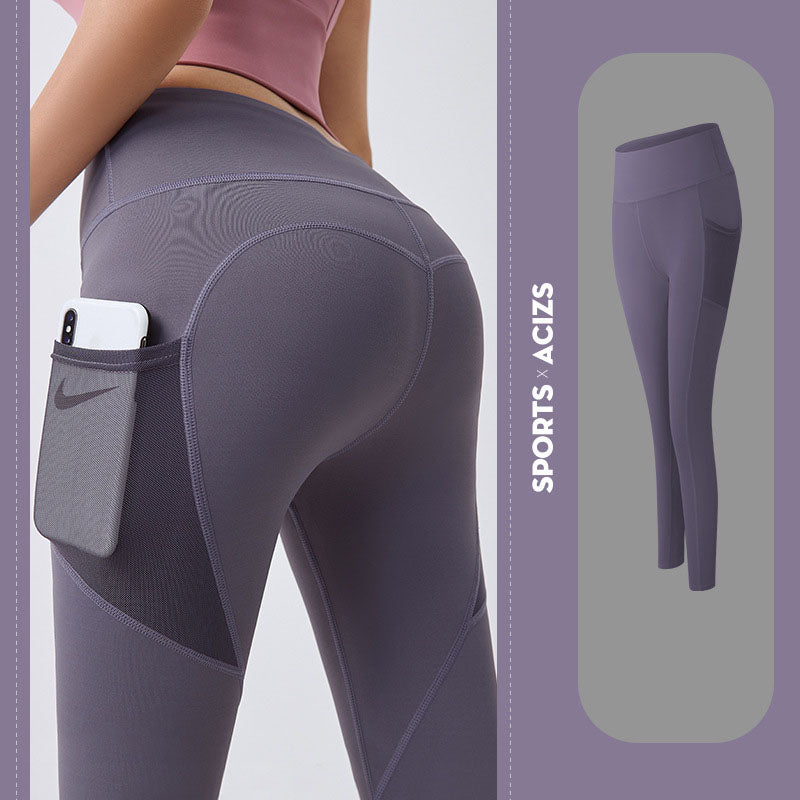 Women’s High-Waist Yoga Pants with Pockets – Tummy Control Leggings for Gym & Fitness