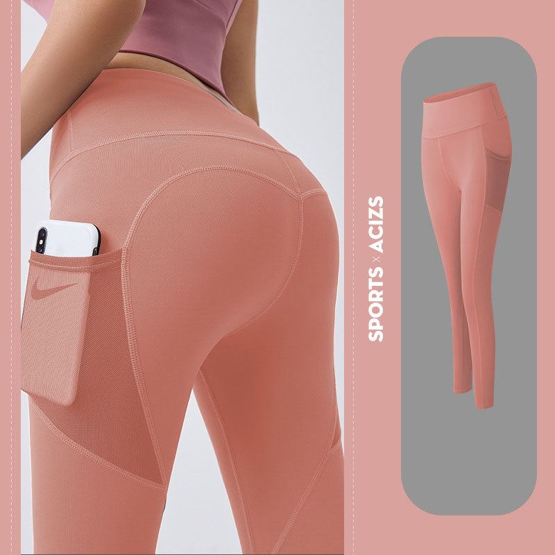 Women’s High-Waist Yoga Pants with Pockets – Tummy Control Leggings for Gym & Fitness